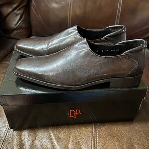Donald J Pliner Men's Rex 120 Dress Shoes Brown Leather Slip On Loafers Size 9 M